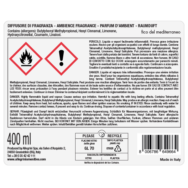 <strong>Fico Del Mediterraneo</strong> - Room Diffuser 400ml - Image 2